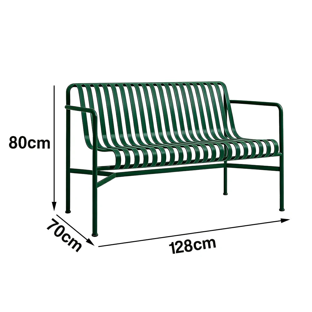 SOLARA Outdoor Metal Furniture Collection - Dining Table, Dining Chair & Lounger, Heavy-Duty Steel Frame, Weather-Resistant Finish - Green