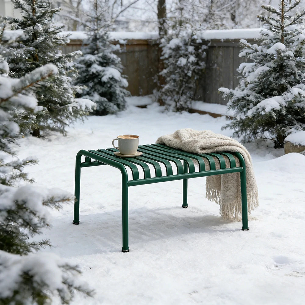 SOLARA Outdoor Metal Furniture Collection - Dining Table, Dining Chair & Lounger, Heavy-Duty Steel Frame, Weather-Resistant Finish - Green