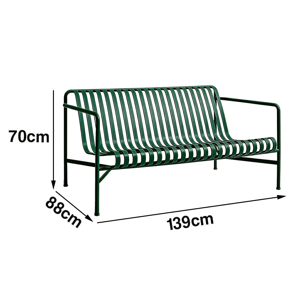 SOLARA Outdoor Metal Furniture Collection - Dining Table, Dining Chair & Lounger, Heavy-Duty Steel Frame, Weather-Resistant Finish - Green