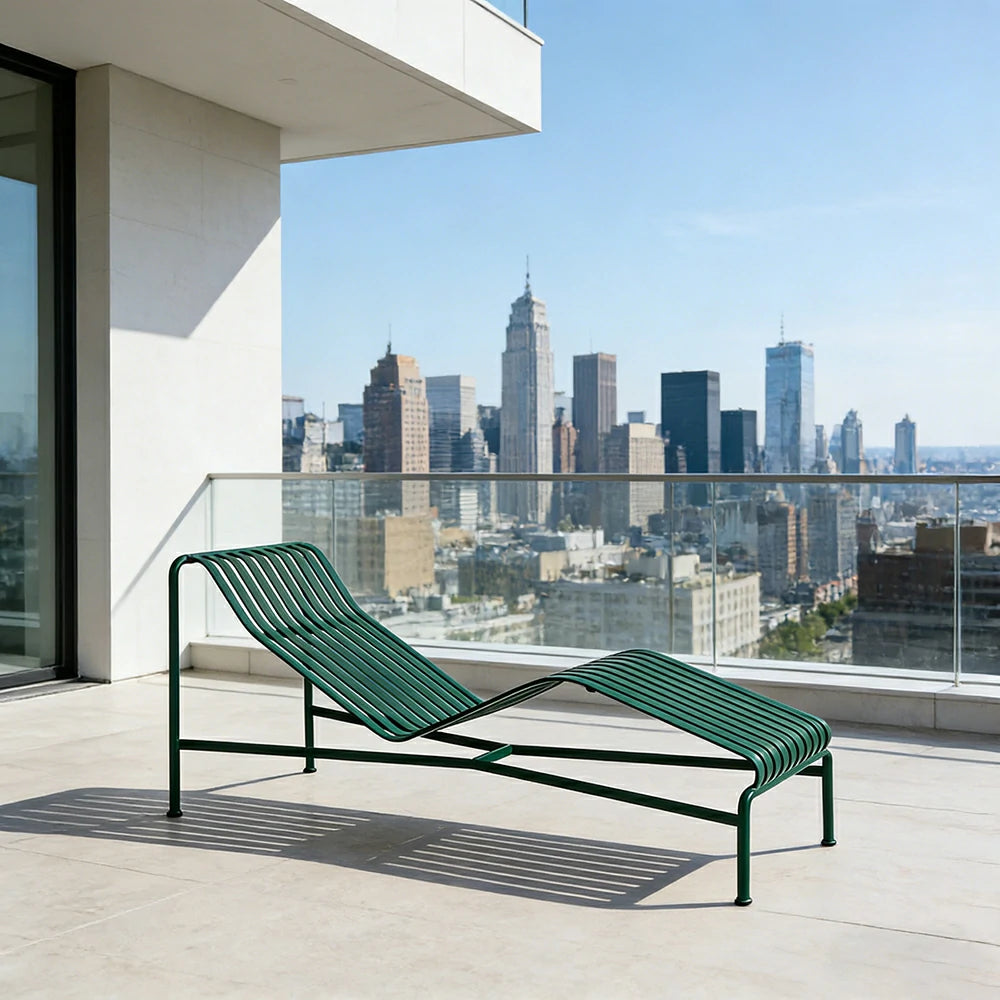SOLARA Outdoor Metal Furniture Collection - Dining Table, Dining Chair & Lounger, Heavy-Duty Steel Frame, Weather-Resistant Finish - Green