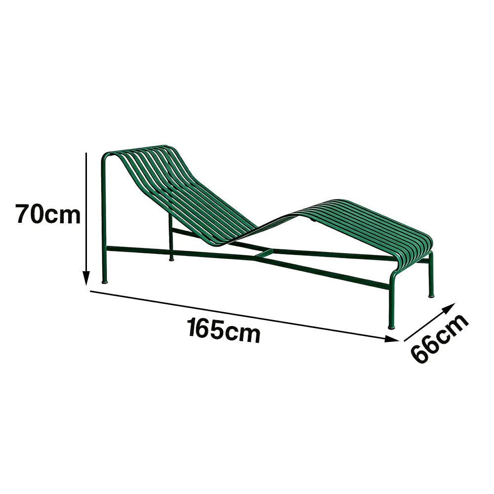 SOLARA Outdoor Metal Furniture Collection - Dining Table, Dining Chair & Lounger, Heavy-Duty Steel Frame, Weather-Resistant Finish - Green