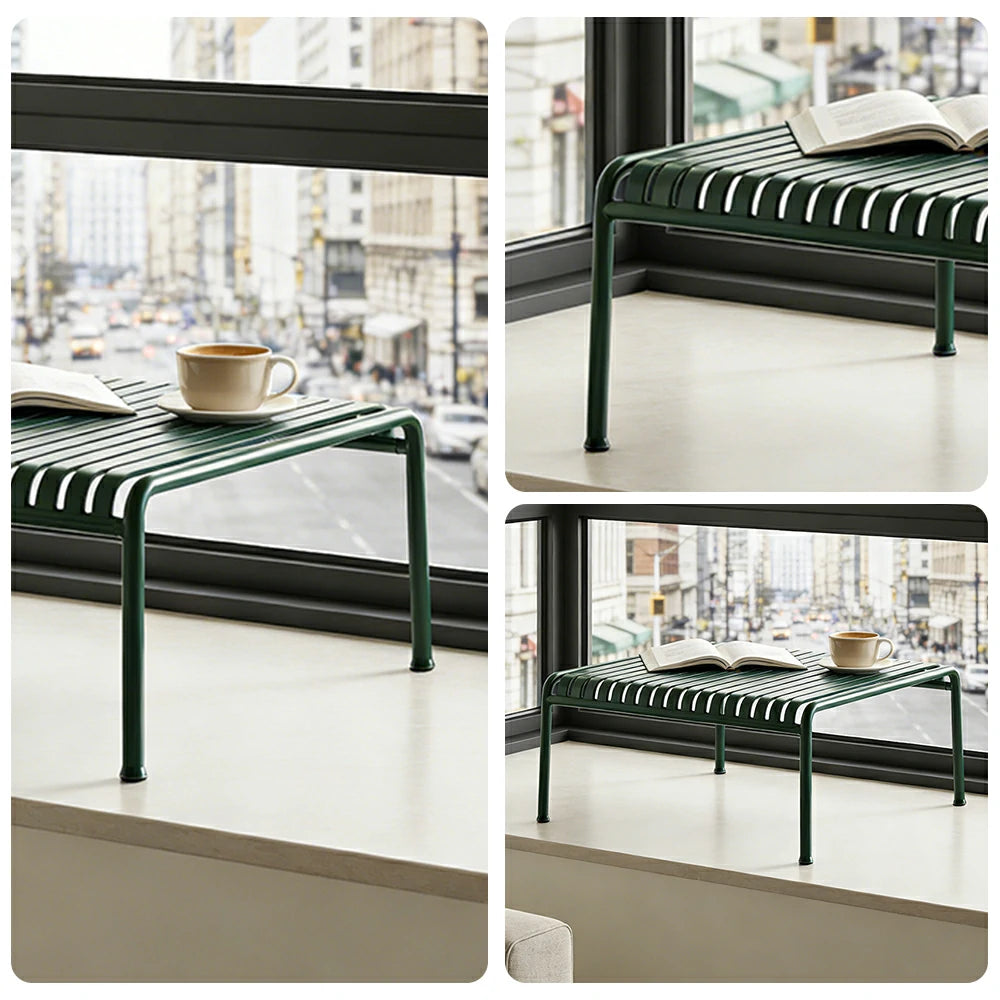 SOLARA Outdoor Metal Furniture Collection - Dining Table, Dining Chair & Lounger, Heavy-Duty Steel Frame, Weather-Resistant Finish - Green