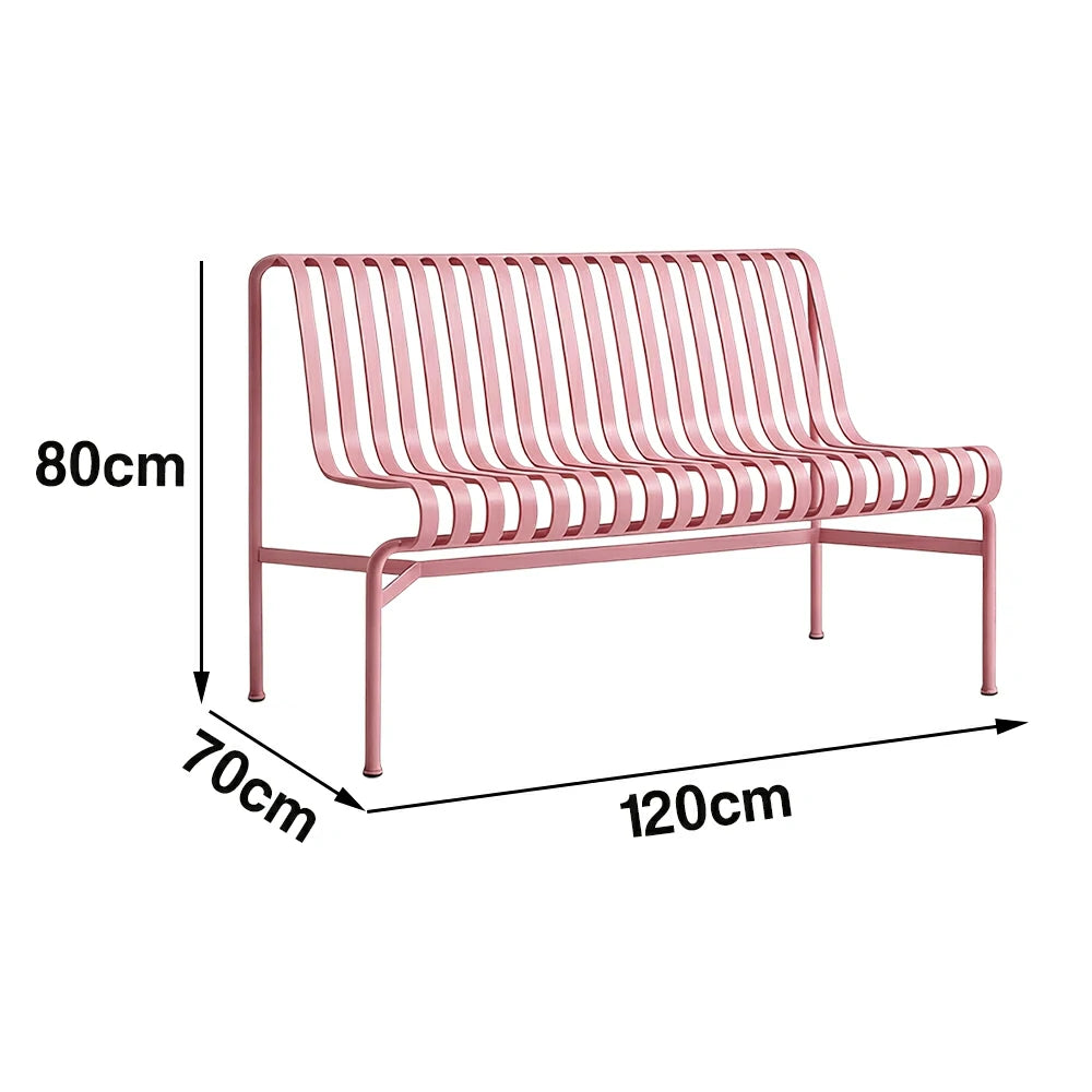 SOLARA Outdoor Metal Furniture Collection - Dining Table, Dining Chair & Lounger, Heavy-Duty Steel Frame, Weather-Resistant Finish - Pink