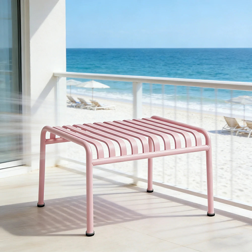 SOLARA Outdoor Metal Furniture Collection - Dining Table, Dining Chair & Lounger, Heavy-Duty Steel Frame, Weather-Resistant Finish - Pink