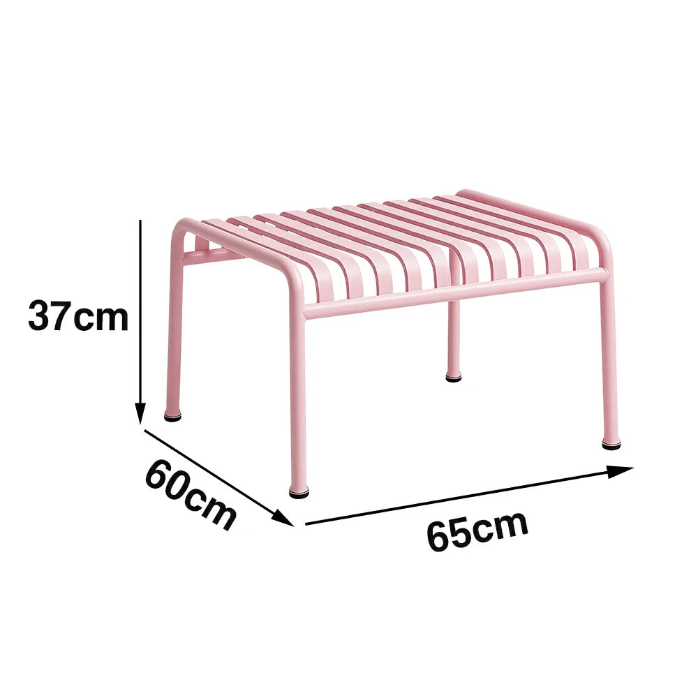SOLARA Outdoor Metal Furniture Collection - Dining Table, Dining Chair & Lounger, Heavy-Duty Steel Frame, Weather-Resistant Finish - Pink