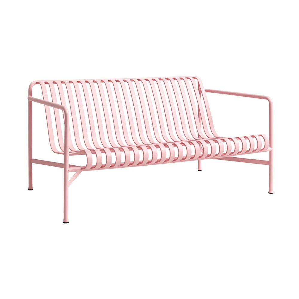 SOLARA Outdoor Metal Furniture Collection - Dining Table, Dining Chair & Lounger, Heavy-Duty Steel Frame, Weather-Resistant Finish - Pink