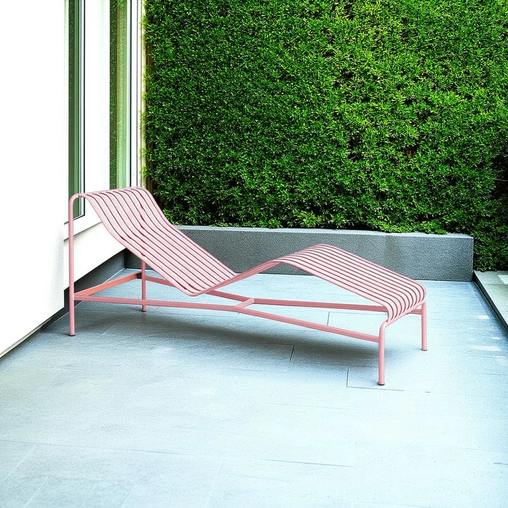 SOLARA Outdoor Metal Furniture Collection - Dining Table, Dining Chair & Lounger, Heavy-Duty Steel Frame, Weather-Resistant Finish - Pink