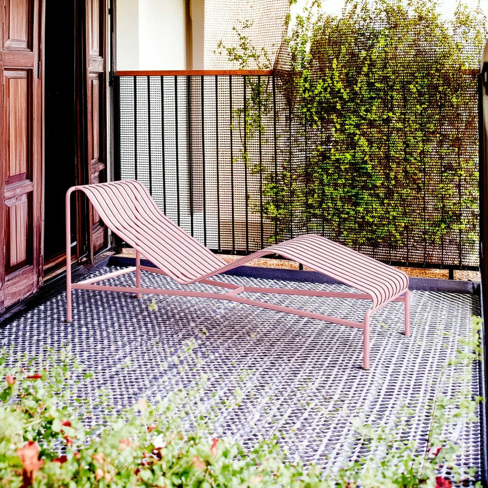SOLARA Outdoor Metal Furniture Collection - Dining Table, Dining Chair & Lounger, Heavy-Duty Steel Frame, Weather-Resistant Finish - Pink