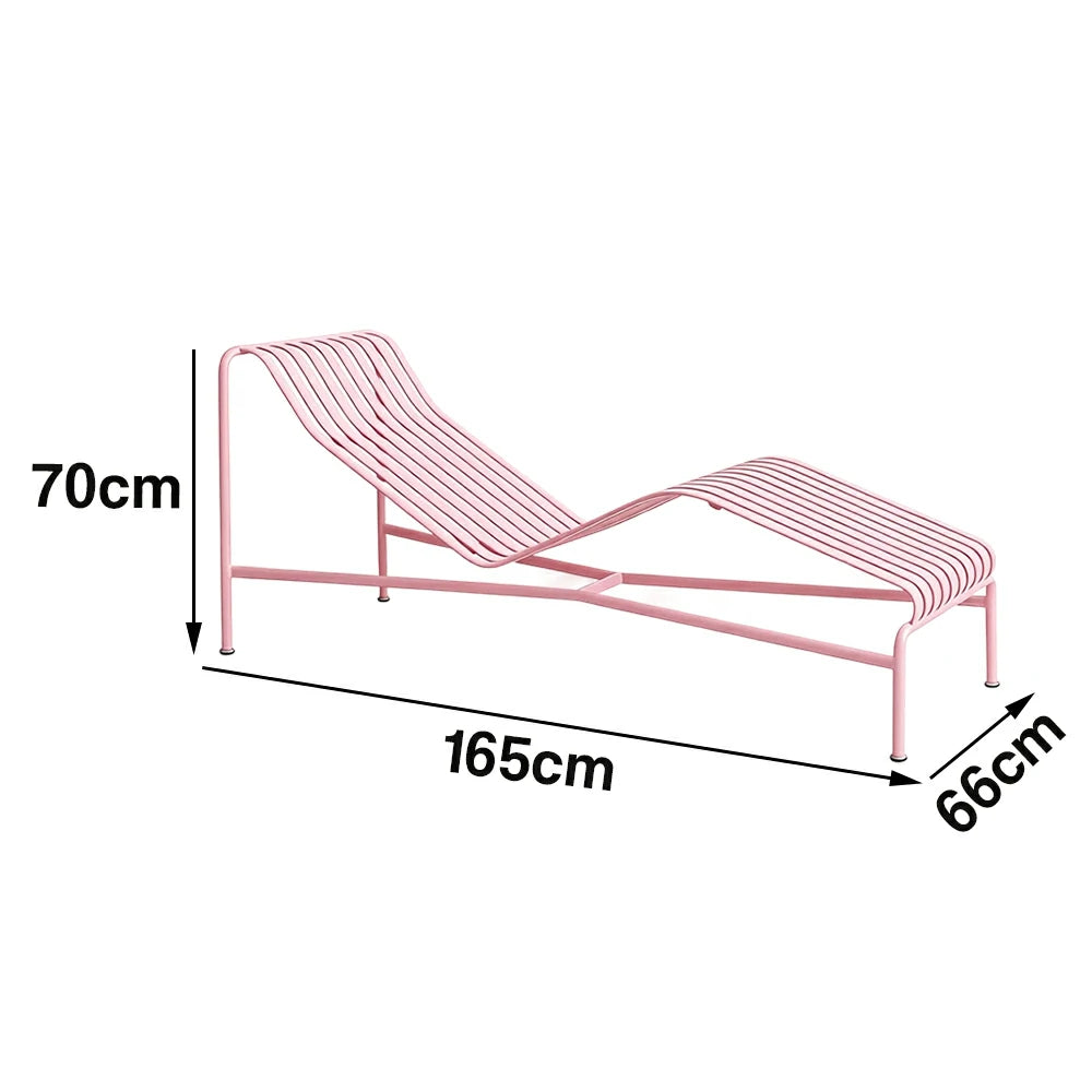 SOLARA Outdoor Metal Furniture Collection - Dining Table, Dining Chair & Lounger, Heavy-Duty Steel Frame, Weather-Resistant Finish - Pink