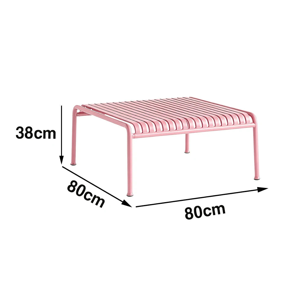 SOLARA Outdoor Metal Furniture Collection - Dining Table, Dining Chair & Lounger, Heavy-Duty Steel Frame, Weather-Resistant Finish - Pink