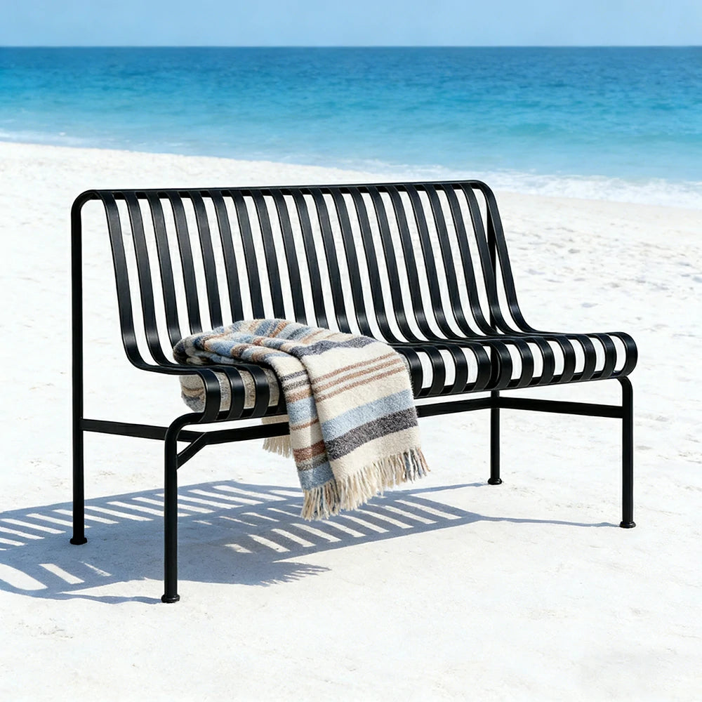 SOLARA Outdoor Metal Furniture Collection - Dining Table, Dining Chair & Lounger, Heavy-Duty Steel Frame, Weather-Resistant Finish - Black