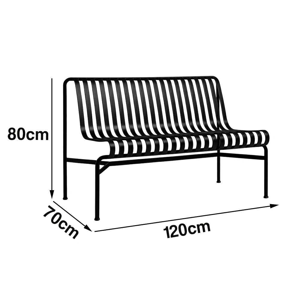 SOLARA Outdoor Metal Furniture Collection - Dining Table, Dining Chair & Lounger, Heavy-Duty Steel Frame, Weather-Resistant Finish - Black