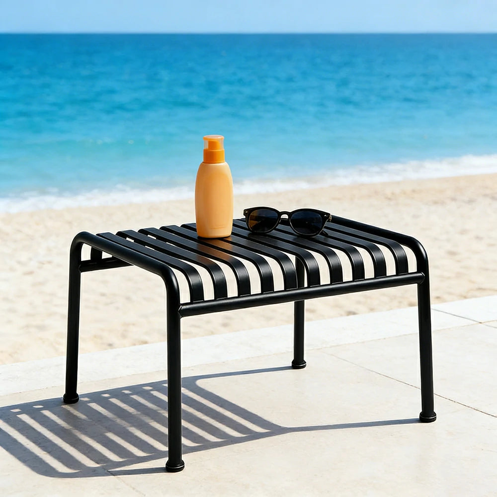 SOLARA Outdoor Metal Furniture Collection - Dining Table, Dining Chair & Lounger, Heavy-Duty Steel Frame, Weather-Resistant Finish - Black