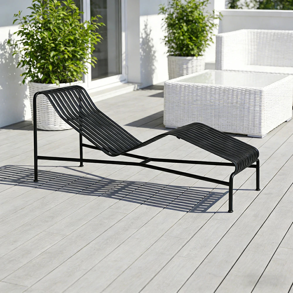 SOLARA Outdoor Metal Furniture Collection - Dining Table, Dining Chair & Lounger, Heavy-Duty Steel Frame, Weather-Resistant Finish - Black