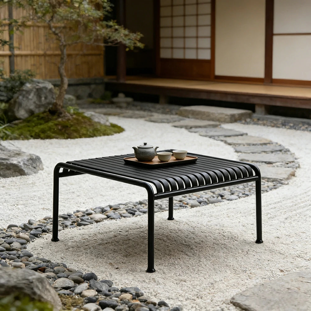 SOLARA Outdoor Metal Furniture Collection - Dining Table, Dining Chair & Lounger, Heavy-Duty Steel Frame, Weather-Resistant Finish - Black