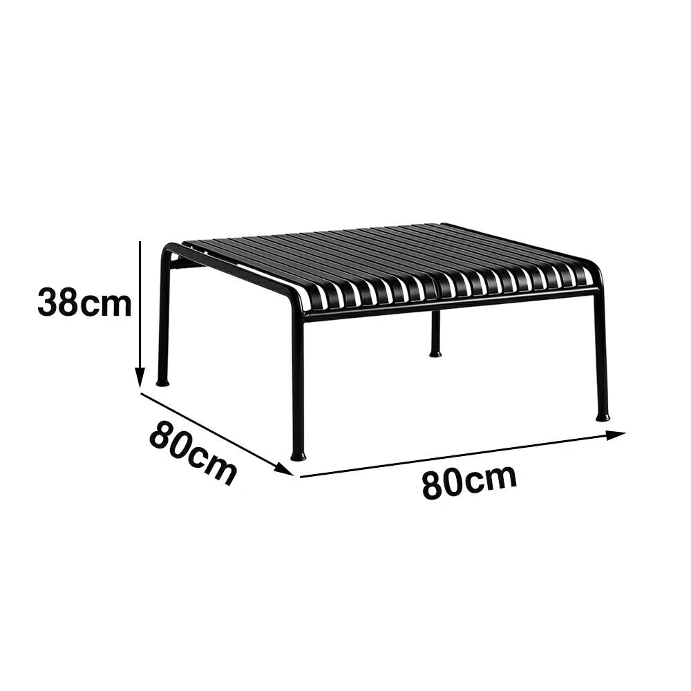 SOLARA Outdoor Metal Furniture Collection - Dining Table, Dining Chair & Lounger, Heavy-Duty Steel Frame, Weather-Resistant Finish - Black