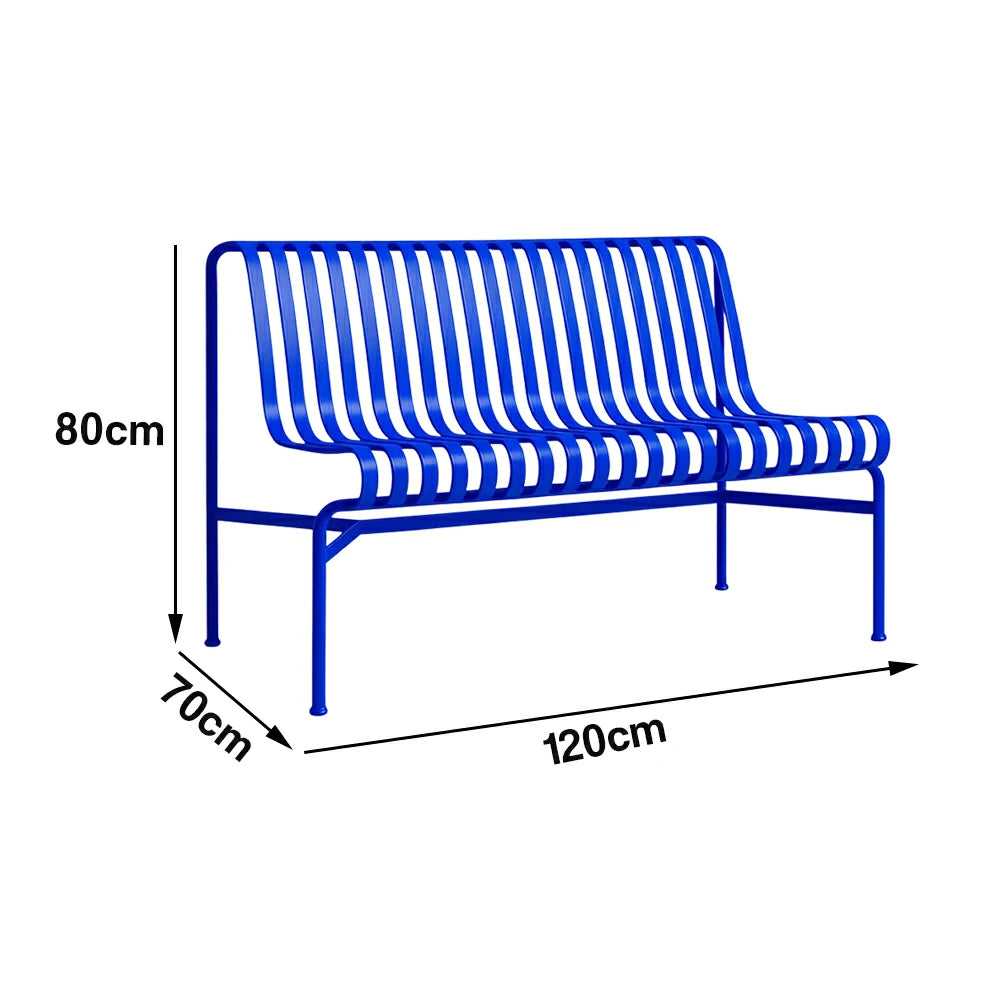 SOLARA Outdoor Metal Furniture Collection - Dining Table, Dining Chair & Lounger, Heavy-Duty Steel Frame, Weather-Resistant Finish - Blue