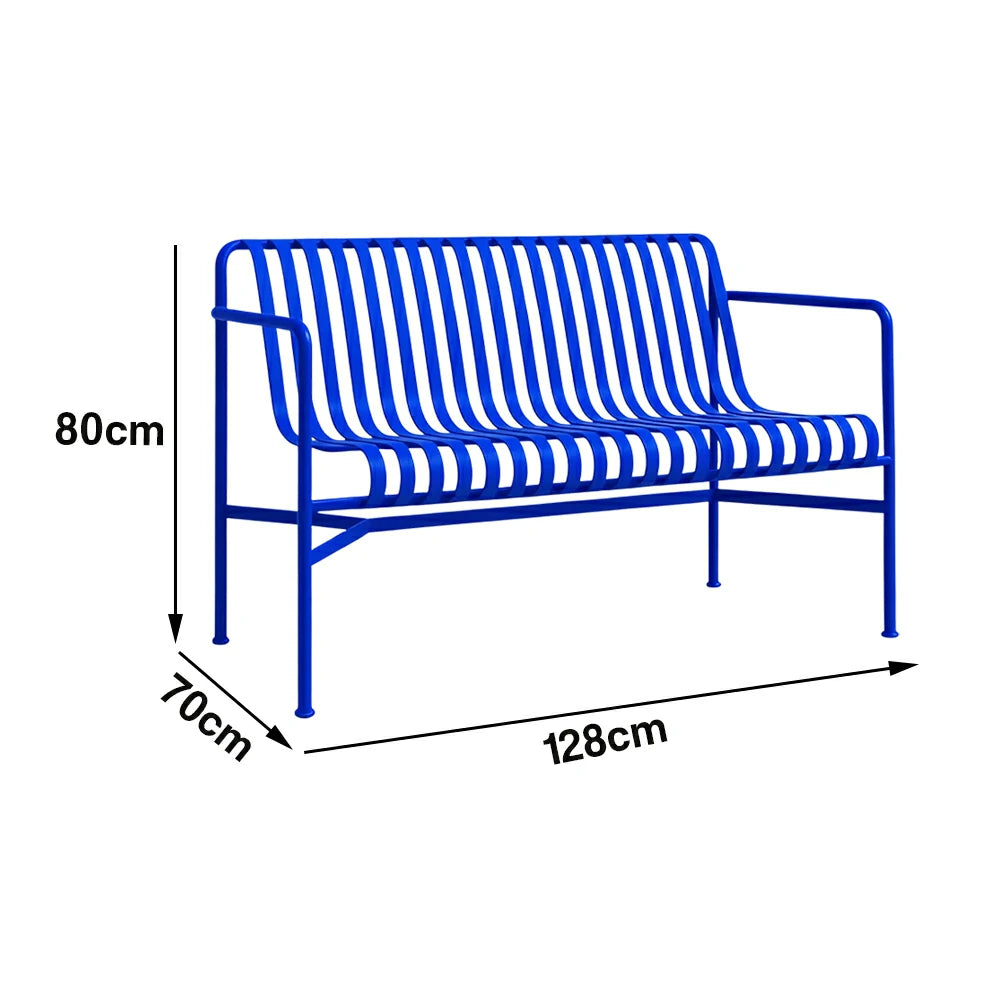 SOLARA Outdoor Metal Furniture Collection - Dining Table, Dining Chair & Lounger, Heavy-Duty Steel Frame, Weather-Resistant Finish - Blue