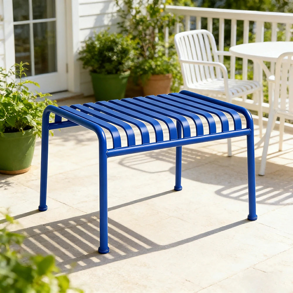 SOLARA Outdoor Metal Furniture Collection - Dining Table, Dining Chair & Lounger, Heavy-Duty Steel Frame, Weather-Resistant Finish - Blue