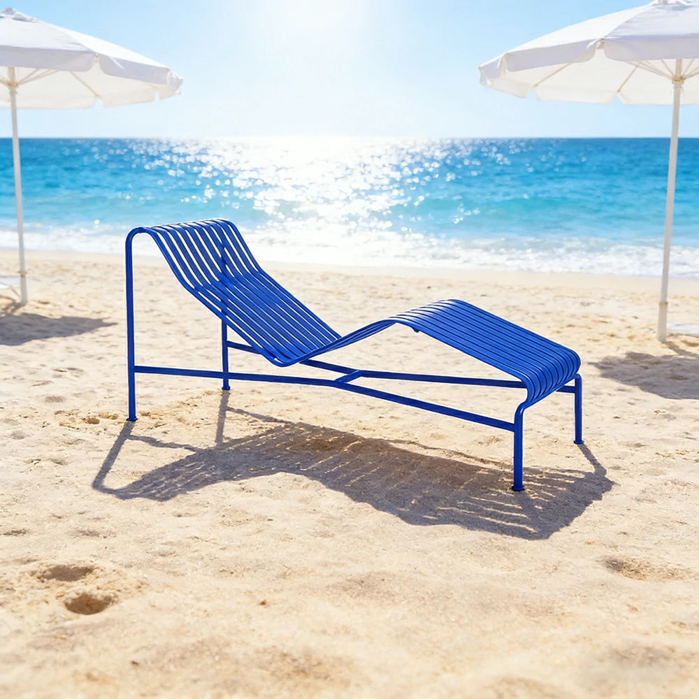 SOLARA Outdoor Metal Furniture Collection - Dining Table, Dining Chair & Lounger, Heavy-Duty Steel Frame, Weather-Resistant Finish - Blue