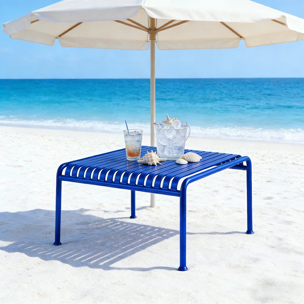 SOLARA Outdoor Metal Furniture Collection - Dining Table, Dining Chair & Lounger, Heavy-Duty Steel Frame, Weather-Resistant Finish - Blue