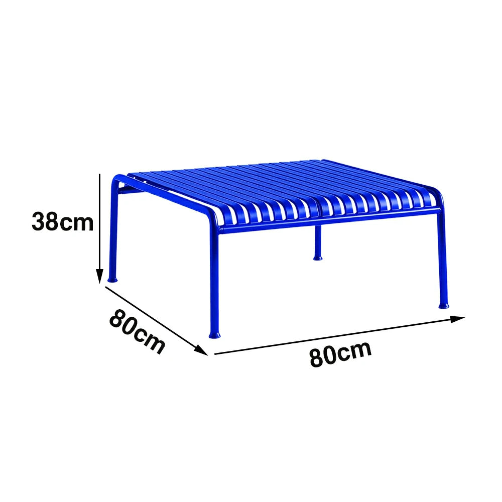 SOLARA Outdoor Metal Furniture Collection - Dining Table, Dining Chair & Lounger, Heavy-Duty Steel Frame, Weather-Resistant Finish - Blue