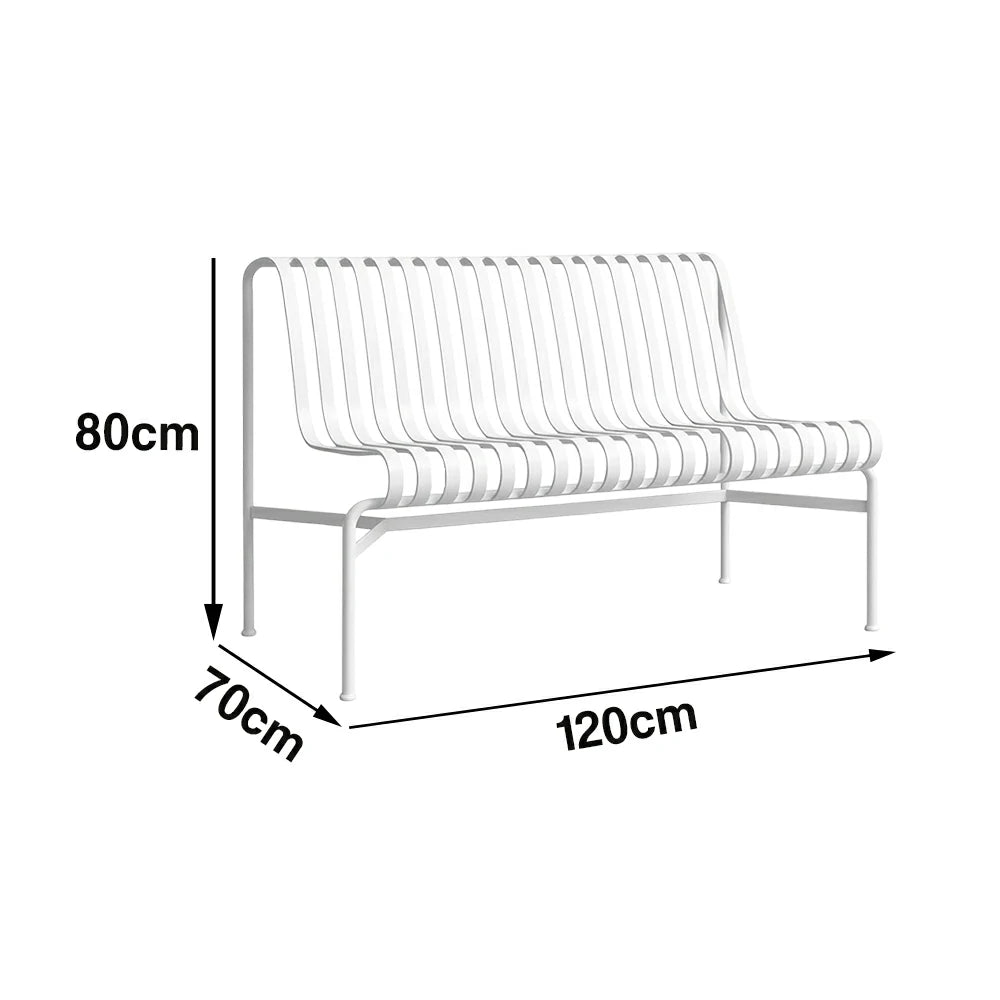 SOLARA Outdoor Metal Furniture Collection - Dining Table, Dining Chair & Lounger, Heavy-Duty Steel Frame, Weather-Resistant Finish - White