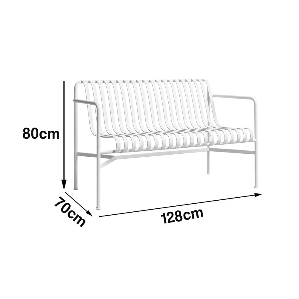 SOLARA Outdoor Metal Furniture Collection - Dining Table, Dining Chair & Lounger, Heavy-Duty Steel Frame, Weather-Resistant Finish - White