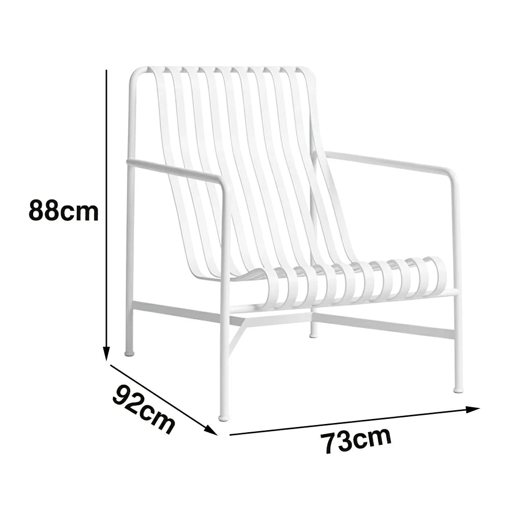 SOLARA Outdoor Metal Furniture Collection - Dining Table, Dining Chair & Lounger, Heavy-Duty Steel Frame, Weather-Resistant Finish - White