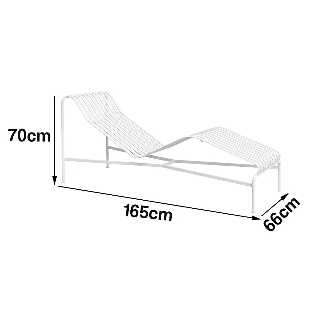 SOLARA Outdoor Metal Furniture Collection - Dining Table, Dining Chair & Lounger, Heavy-Duty Steel Frame, Weather-Resistant Finish - White