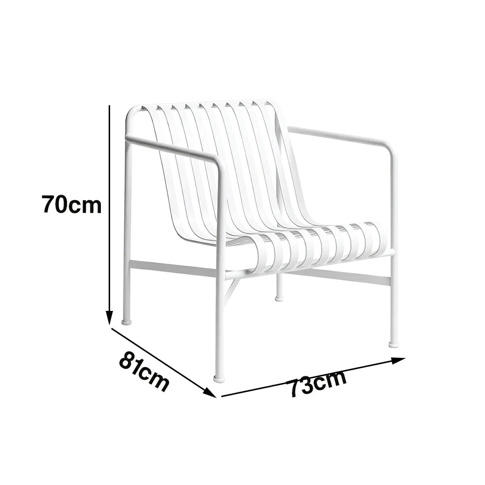 SOLARA Outdoor Metal Furniture Collection - Dining Table, Dining Chair & Lounger, Heavy-Duty Steel Frame, Weather-Resistant Finish - White