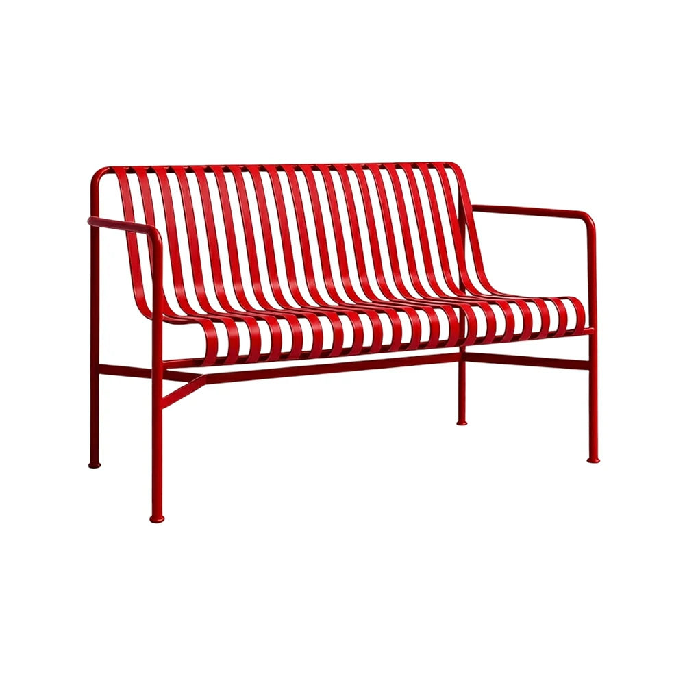 SOLARA Outdoor Metal Furniture Collection - Dining Table, Dining Chair & Lounger, Heavy-Duty Steel Frame, Weather-Resistant Finish - Red