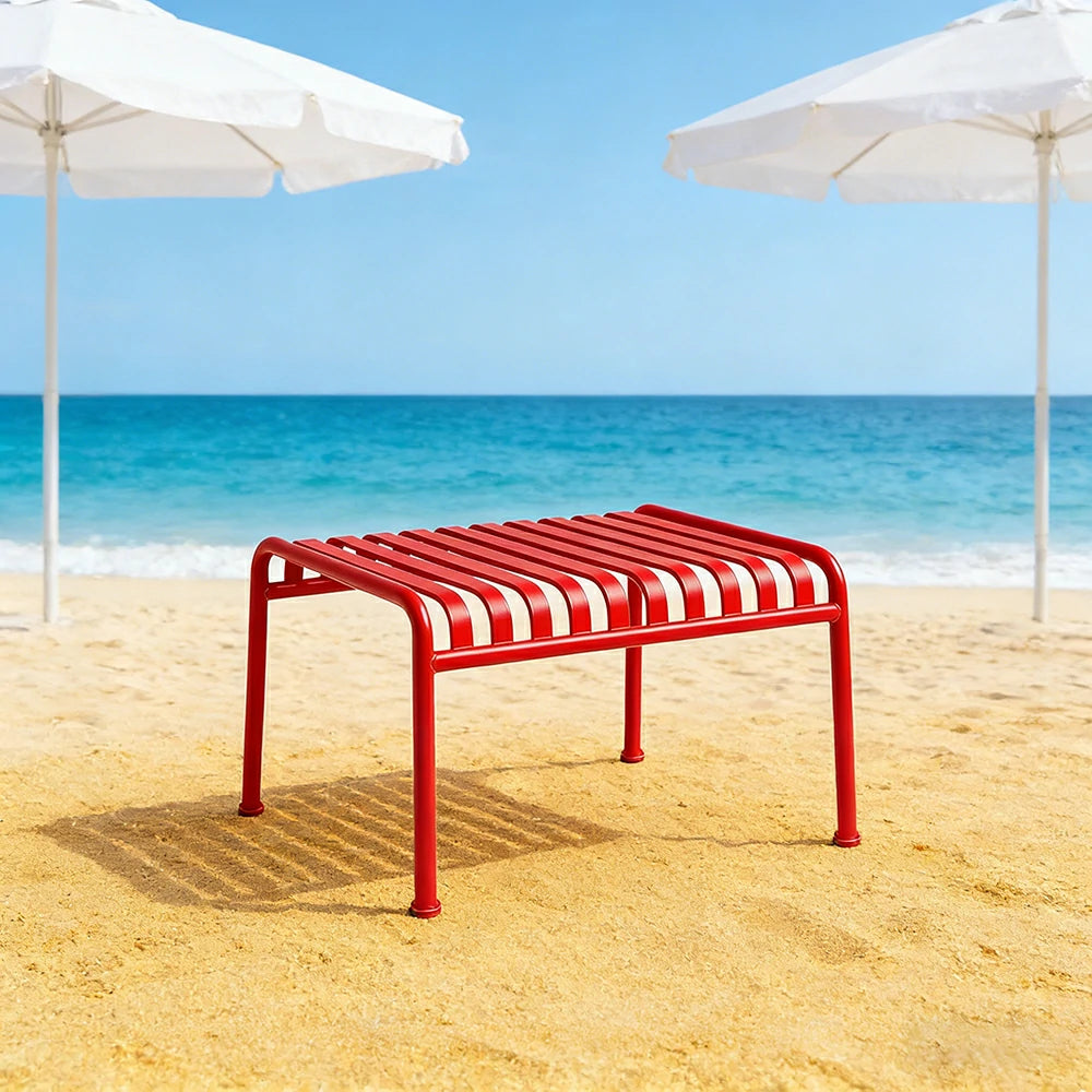 SOLARA Outdoor Metal Furniture Collection - Dining Table, Dining Chair & Lounger, Heavy-Duty Steel Frame, Weather-Resistant Finish - Red