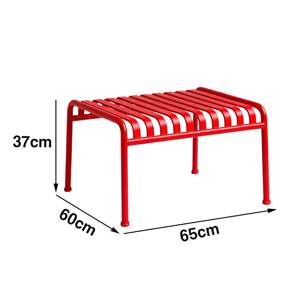 SOLARA Outdoor Metal Furniture Collection - Dining Table, Dining Chair & Lounger, Heavy-Duty Steel Frame, Weather-Resistant Finish - Red