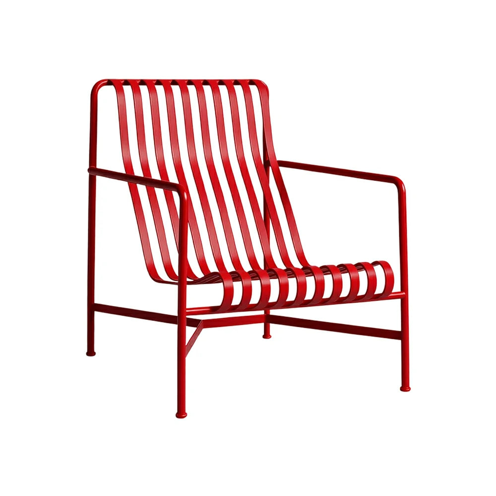 SOLARA Outdoor Metal Furniture Collection - Dining Table, Dining Chair & Lounger, Heavy-Duty Steel Frame, Weather-Resistant Finish - Red