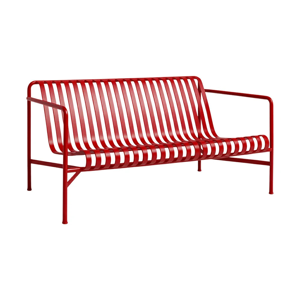SOLARA Outdoor Metal Furniture Collection - Dining Table, Dining Chair & Lounger, Heavy-Duty Steel Frame, Weather-Resistant Finish - Red
