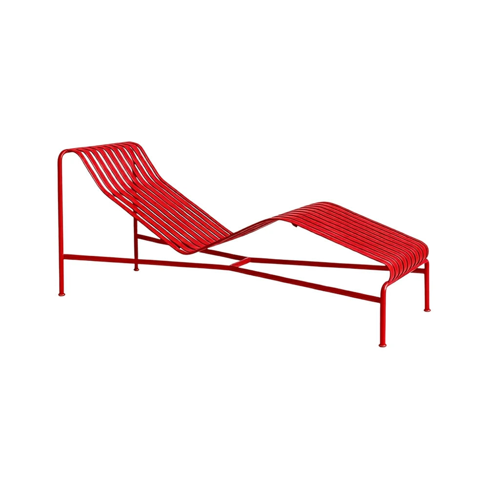 SOLARA Outdoor Metal Furniture Collection - Dining Table, Dining Chair & Lounger, Heavy-Duty Steel Frame, Weather-Resistant Finish - Red