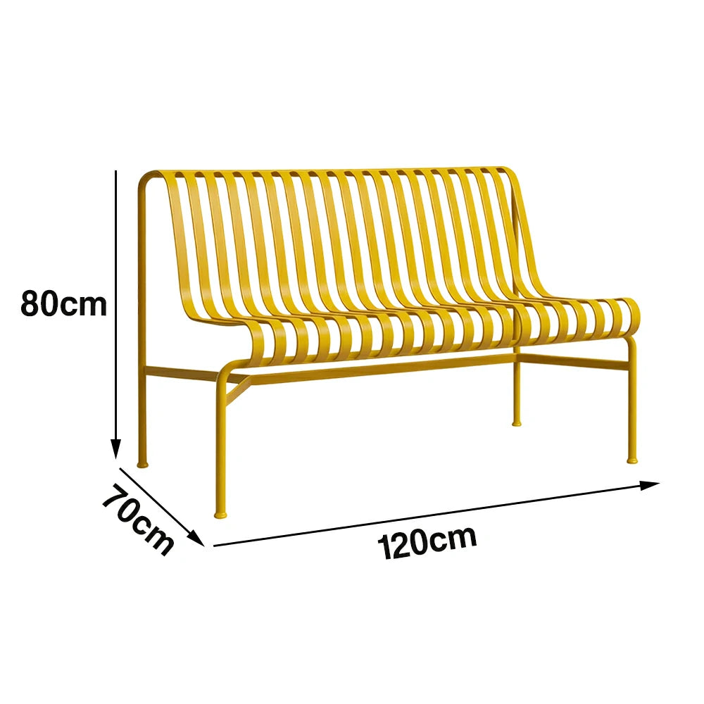 SOLARA Outdoor Metal Furniture Collection - Dining Table, Dining Chair & Lounger, Heavy-Duty Steel Frame, Weather-Resistant Finish - Yellow