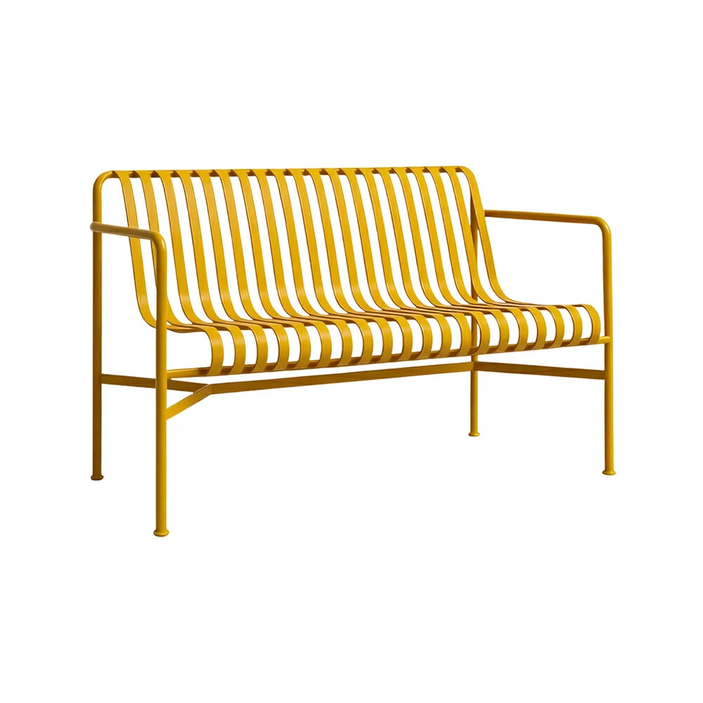 SOLARA Outdoor Metal Furniture Collection - Dining Table, Dining Chair & Lounger, Heavy-Duty Steel Frame, Weather-Resistant Finish - Yellow