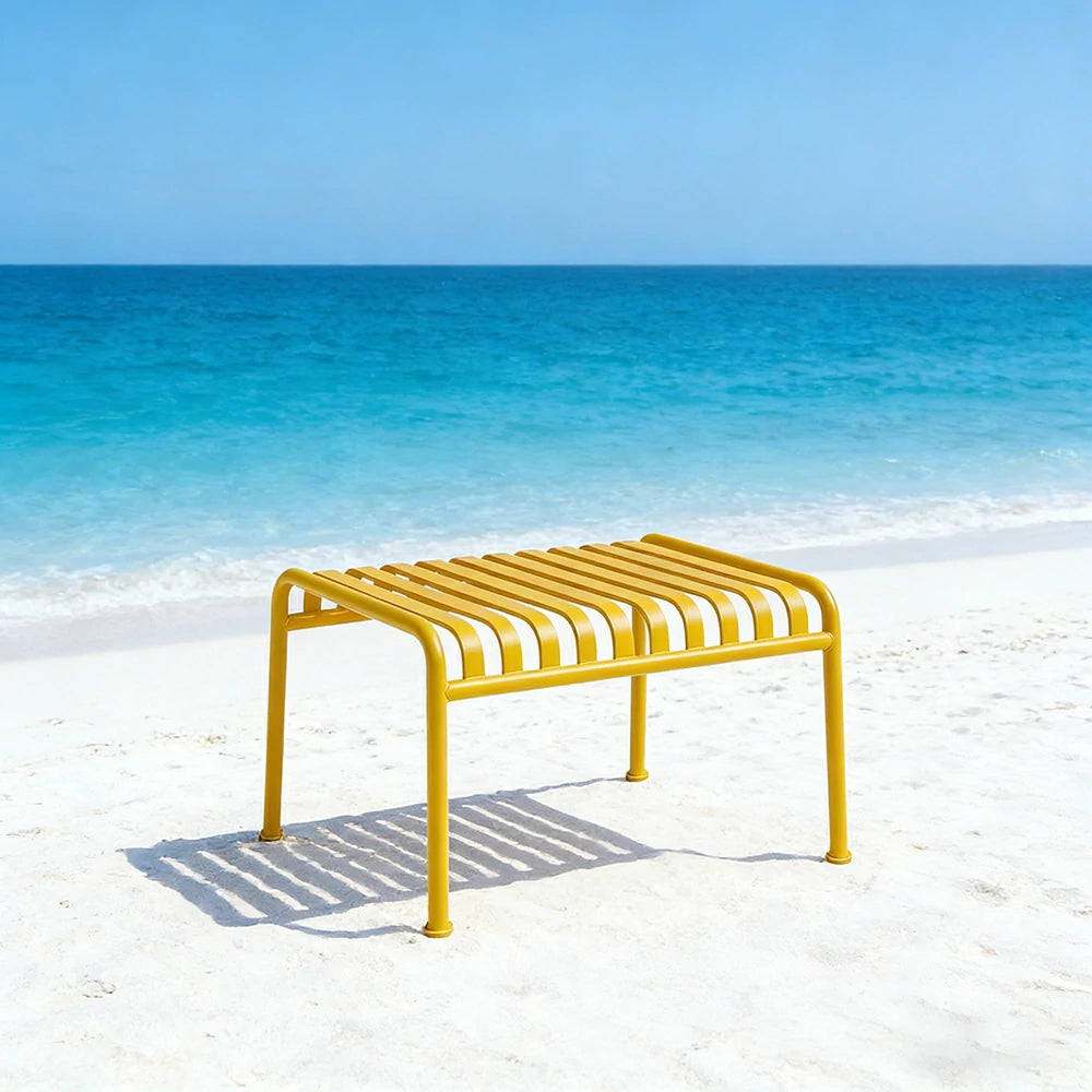 SOLARA Outdoor Metal Furniture Collection - Dining Table, Dining Chair & Lounger, Heavy-Duty Steel Frame, Weather-Resistant Finish - Yellow
