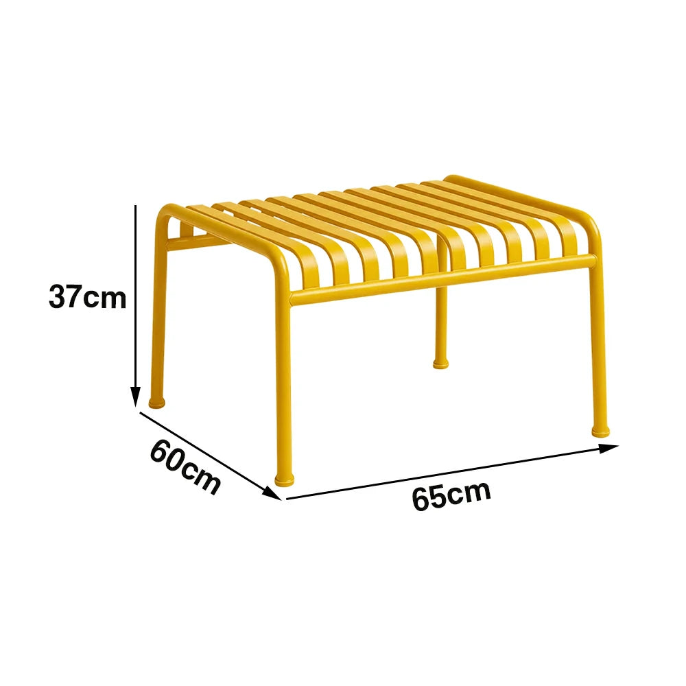 SOLARA Outdoor Metal Furniture Collection - Dining Table, Dining Chair & Lounger, Heavy-Duty Steel Frame, Weather-Resistant Finish - Yellow