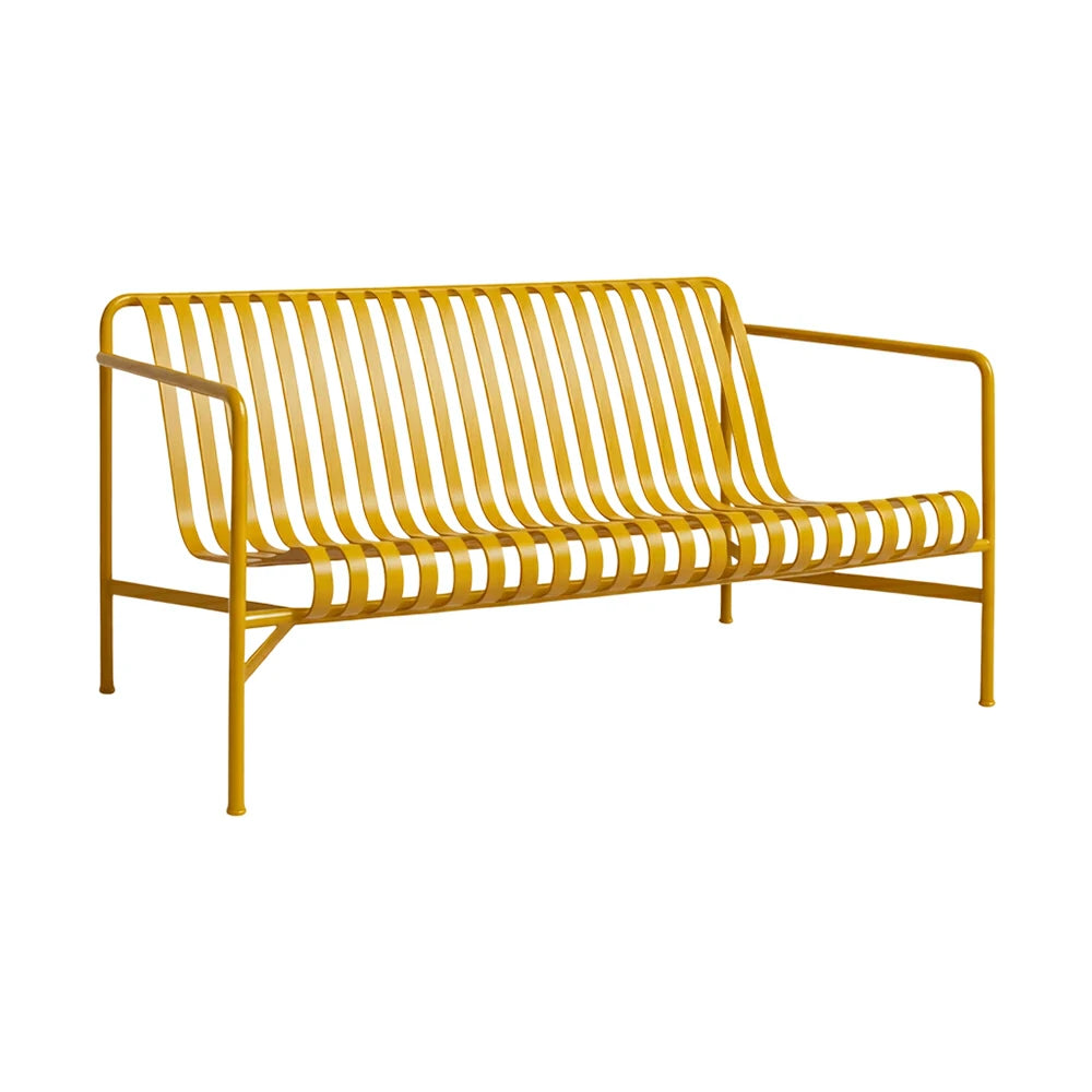 SOLARA Outdoor Metal Furniture Collection - Dining Table, Dining Chair & Lounger, Heavy-Duty Steel Frame, Weather-Resistant Finish - Yellow