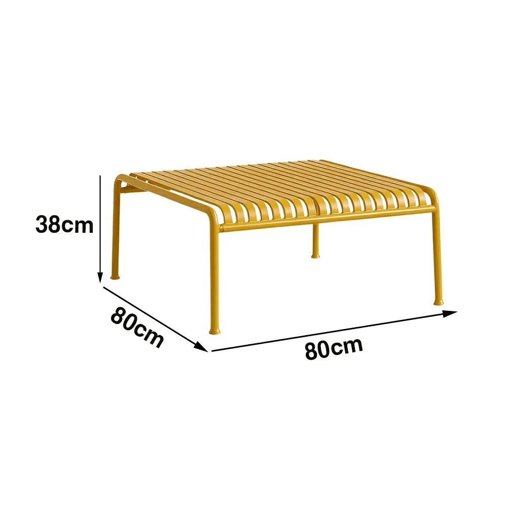 SOLARA Outdoor Metal Furniture Collection - Dining Table, Dining Chair & Lounger, Heavy-Duty Steel Frame, Weather-Resistant Finish - Yellow