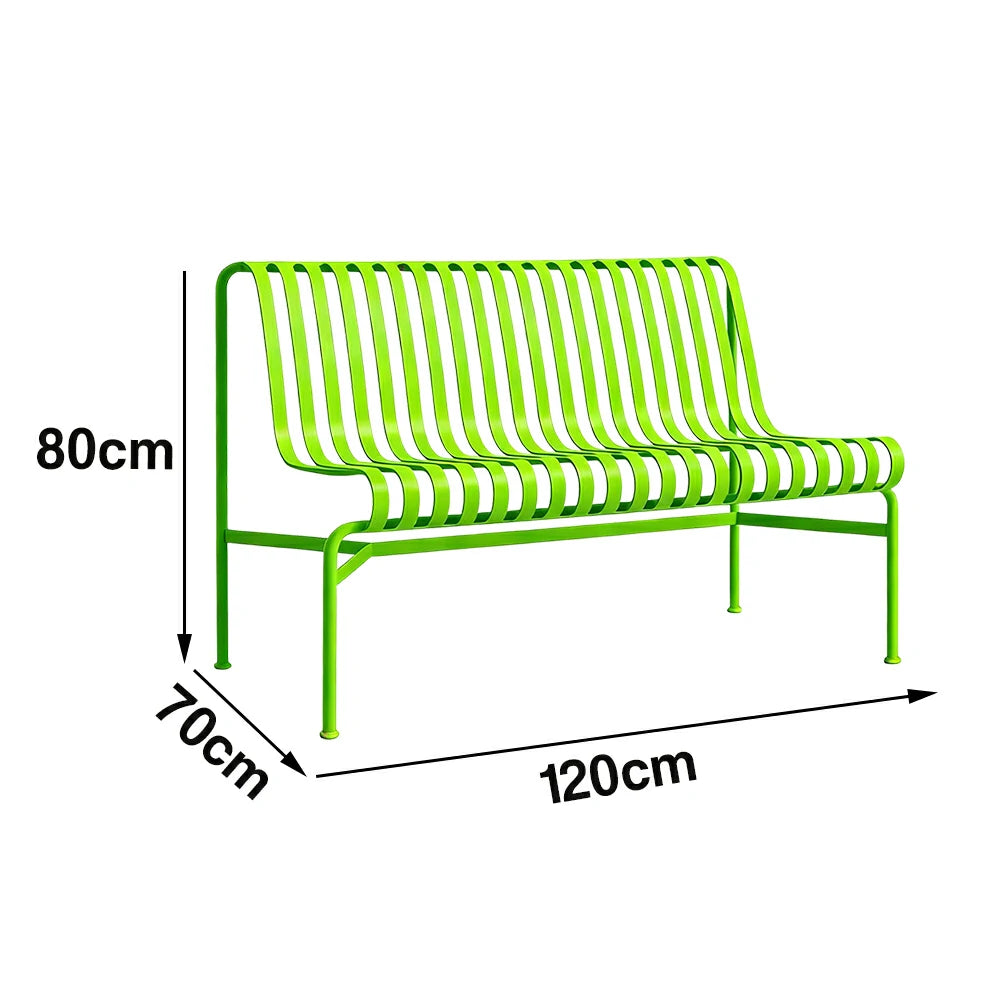 SOLARA Outdoor Metal Furniture Collection - Dining Table, Dining Chair & Lounger, Heavy-Duty Steel Frame, Weather-Resistant Finish - Light Green