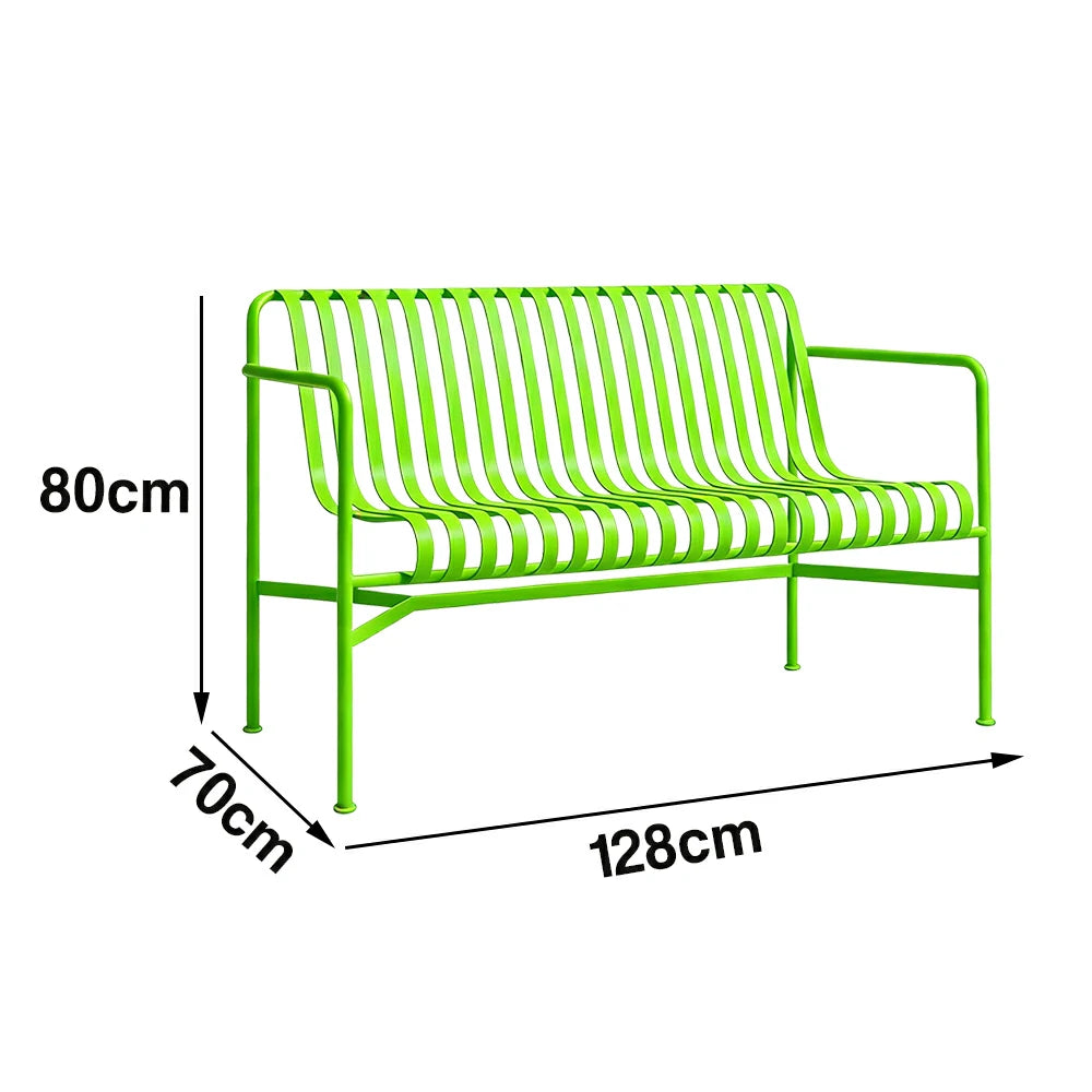 SOLARA Outdoor Metal Furniture Collection - Dining Table, Dining Chair & Lounger, Heavy-Duty Steel Frame, Weather-Resistant Finish - Light Green