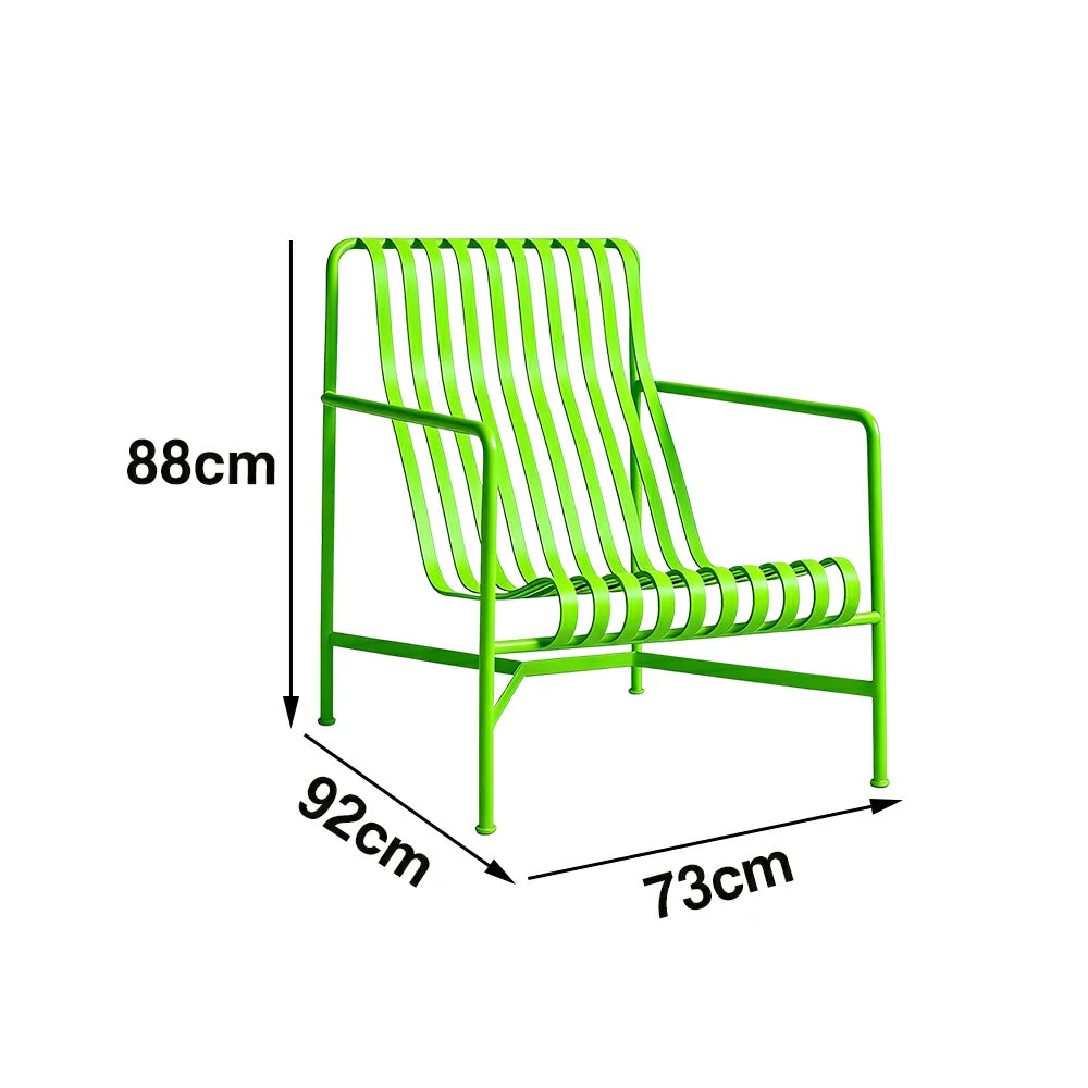 SOLARA Outdoor Metal Furniture Collection - Dining Table, Dining Chair & Lounger, Heavy-Duty Steel Frame, Weather-Resistant Finish - Light Green