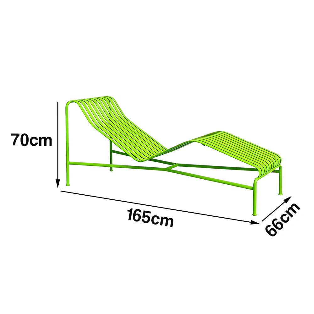 SOLARA Outdoor Metal Furniture Collection - Dining Table, Dining Chair & Lounger, Heavy-Duty Steel Frame, Weather-Resistant Finish - Light Green
