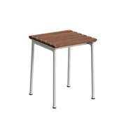 SOLARA Outdoor Stool - Rust-Resistant Powder-Coated Frame - Solid Wood Slat Seat - Durable Patio & Balcony Seating