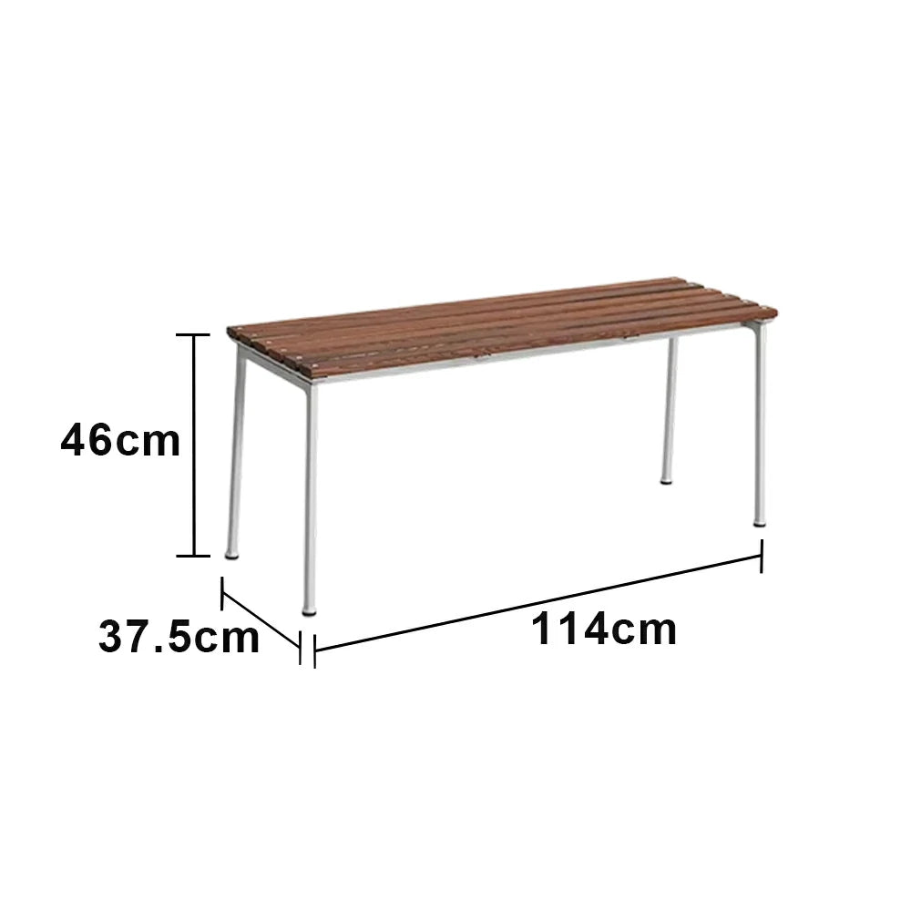 SOLARA Outdoor Bench - Rust-Resistant Powder-Coated Frame - Solid Wood Slat Seat - Durable Patio & Balcony Seating