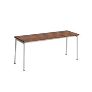 SOLARA Outdoor Bench - Rust-Resistant Powder-Coated Frame - Solid Wood Slat Seat - Durable Patio & Balcony Seating